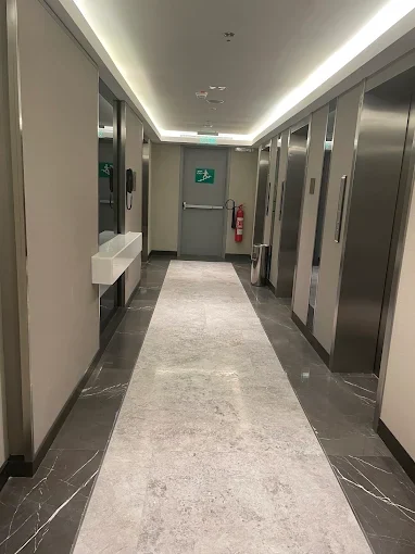 The building's lift lobby