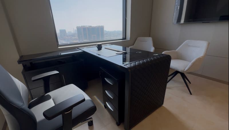 Office with a desk and an outlook — The Apex, 13th floor