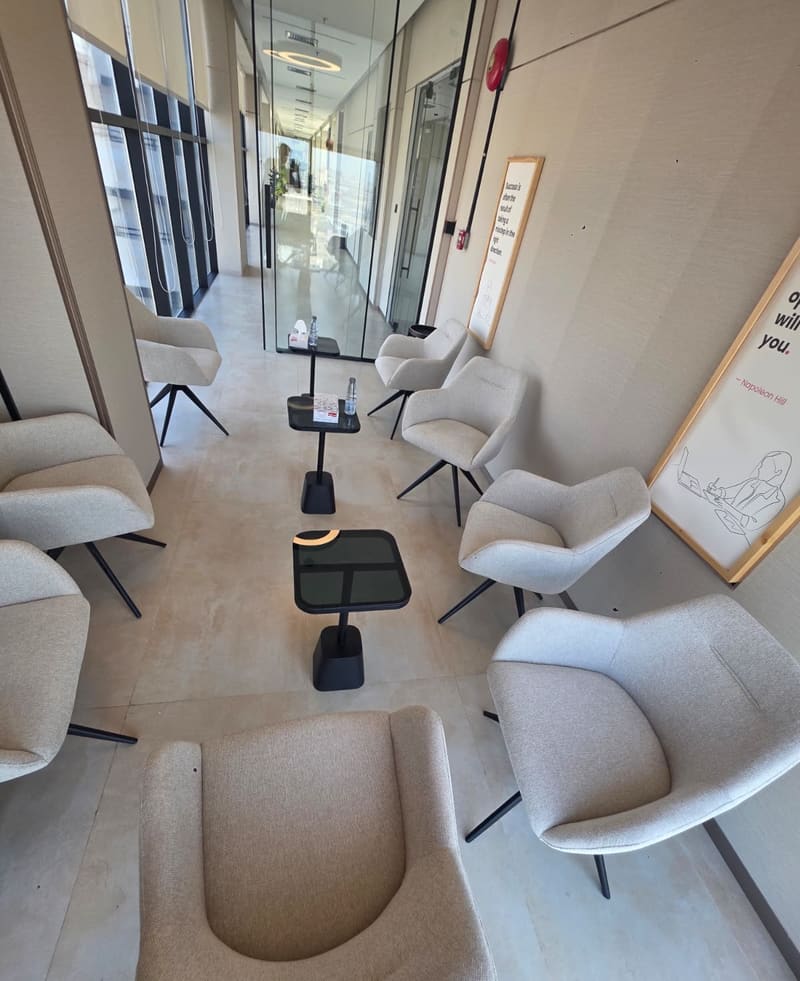 Catalyst, the seating looking through to the corridor