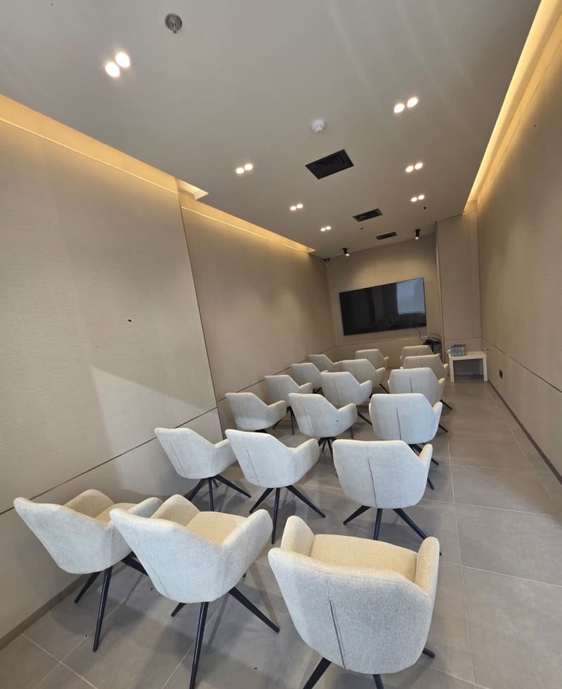 The Momentum Hall, the rows from the back of the room