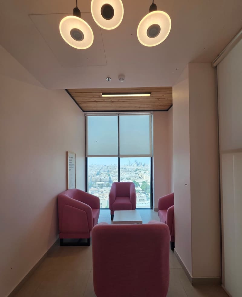 Sky Bridge, the room under its ceiling lights
