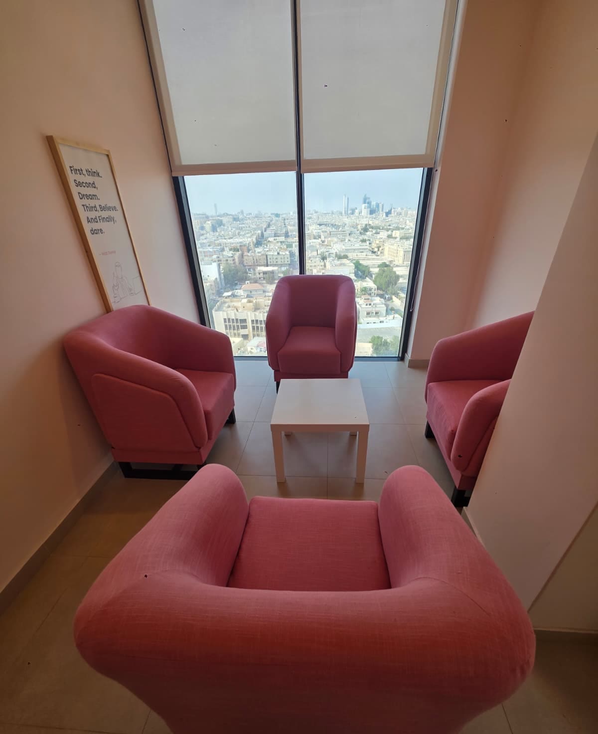 Sky Bridge, four armchairs around the low table at the window